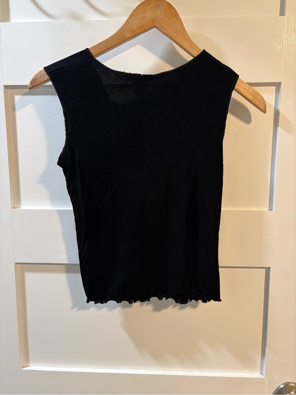 Dixie Highway Y2K Black Rhinestone Graphic Asymmetrical Tie Top Size S - Picture 4 of 5